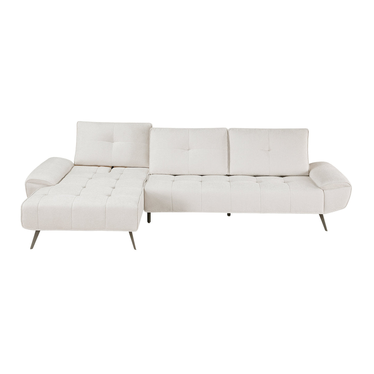 Dominic Beige 2-Piece Sectional with Left Chaise and Dual-position Backs by Homelegance at Eve Furniture