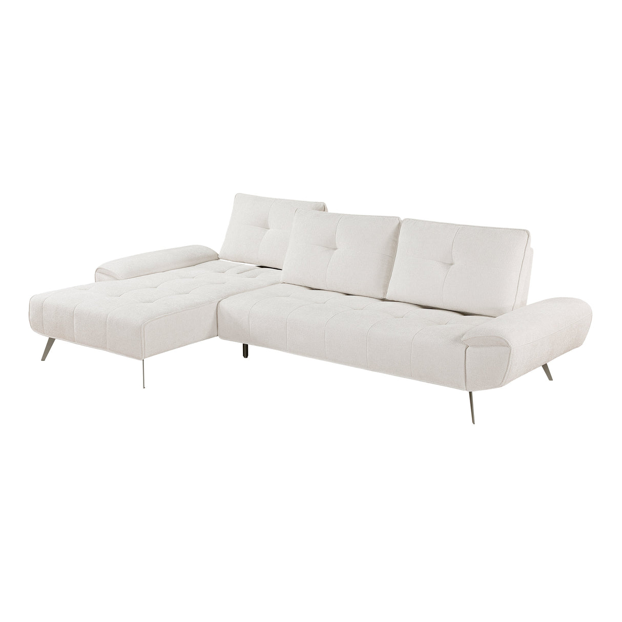 Dominic Beige 2-Piece Sectional with Left Chaise and Dual-position Backs by Homelegance at Eve Furniture