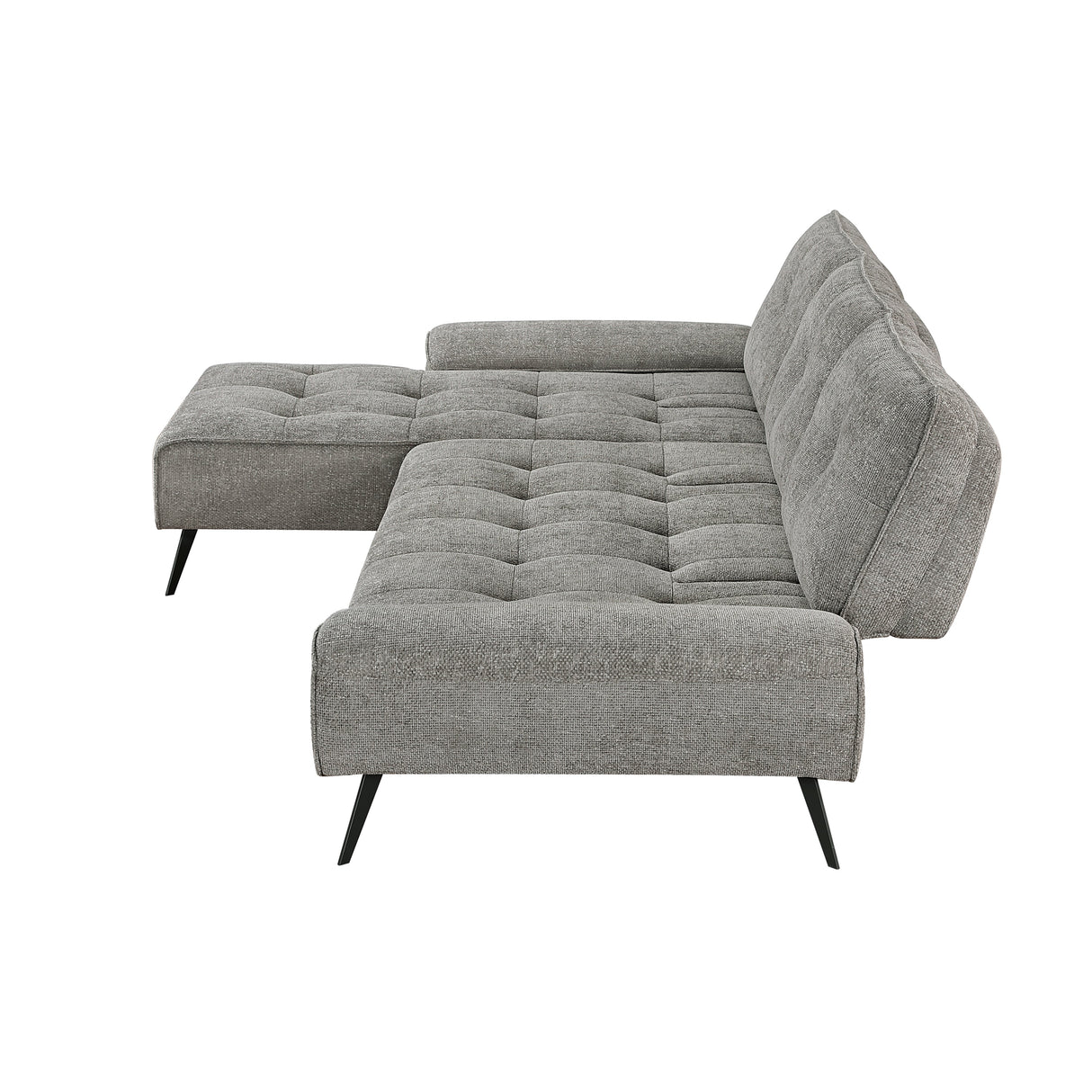 Dominic Dark Gray 2-Piece Sectional with Left Chaise and Dual-position Backs by Homelegance at Eve Furniture