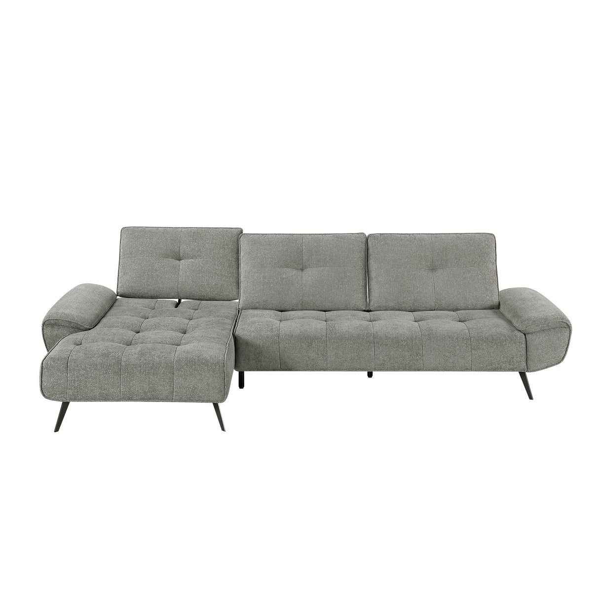 Dominic Dark Gray 2-Piece Sectional with Left Chaise and Dual-position Backs by Homelegance at Eve Furniture