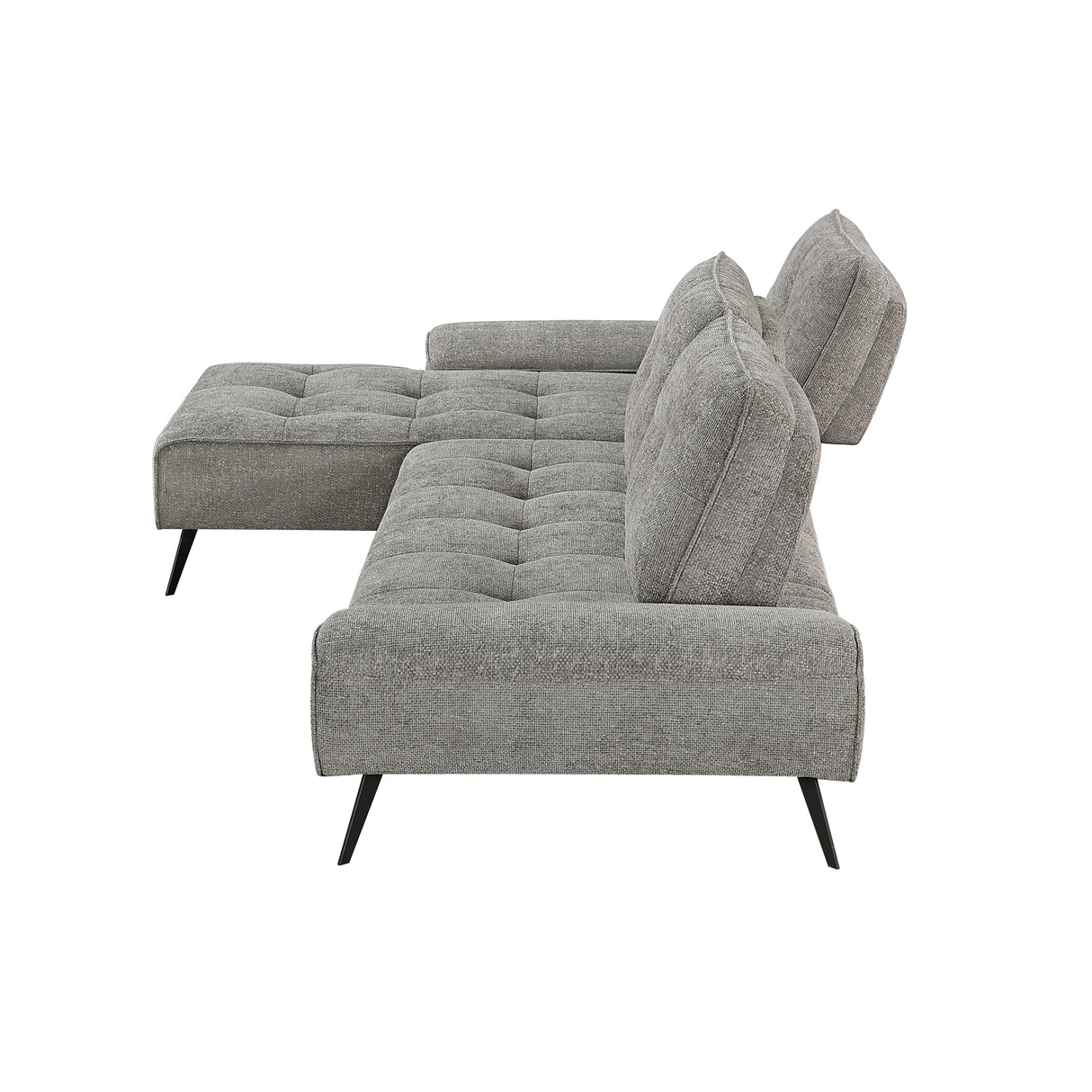 Dominic Dark Gray 2-Piece Sectional with Left Chaise and Dual-position Backs by Homelegance at Eve Furniture