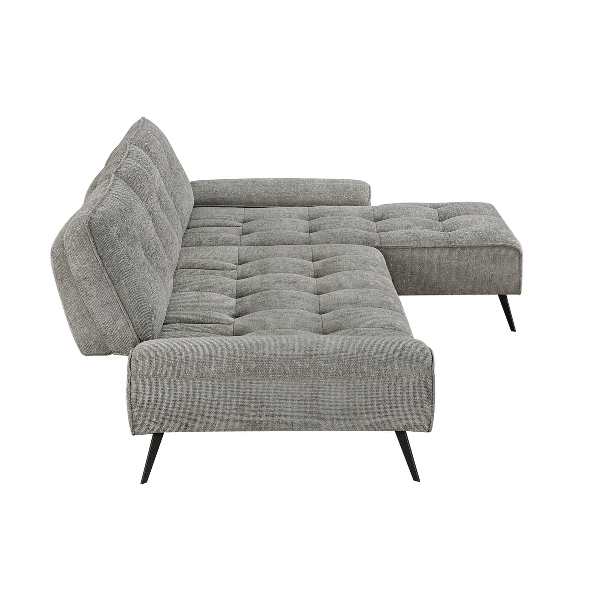 Dominic Dark Gray 2-Piece Sectional with Right Chaise and Dual-position Backs by Homelegance at Eve Furniture