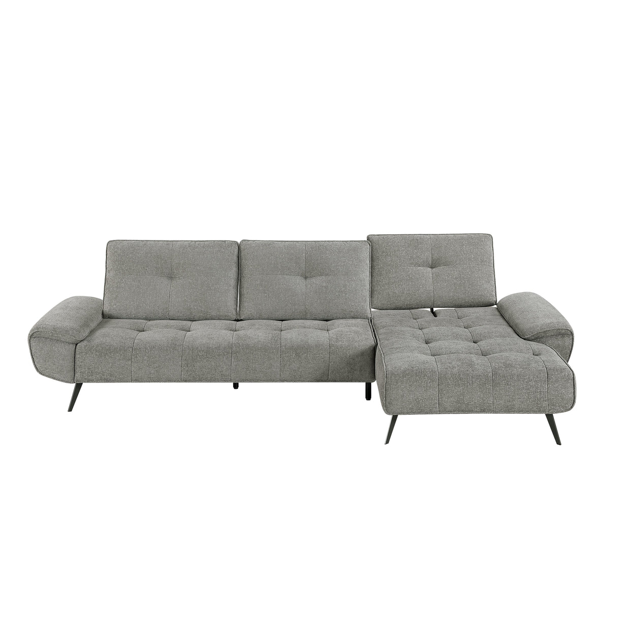 Dominic Dark Gray 2-Piece Sectional with Right Chaise and Dual-position Backs by Homelegance at Eve Furniture