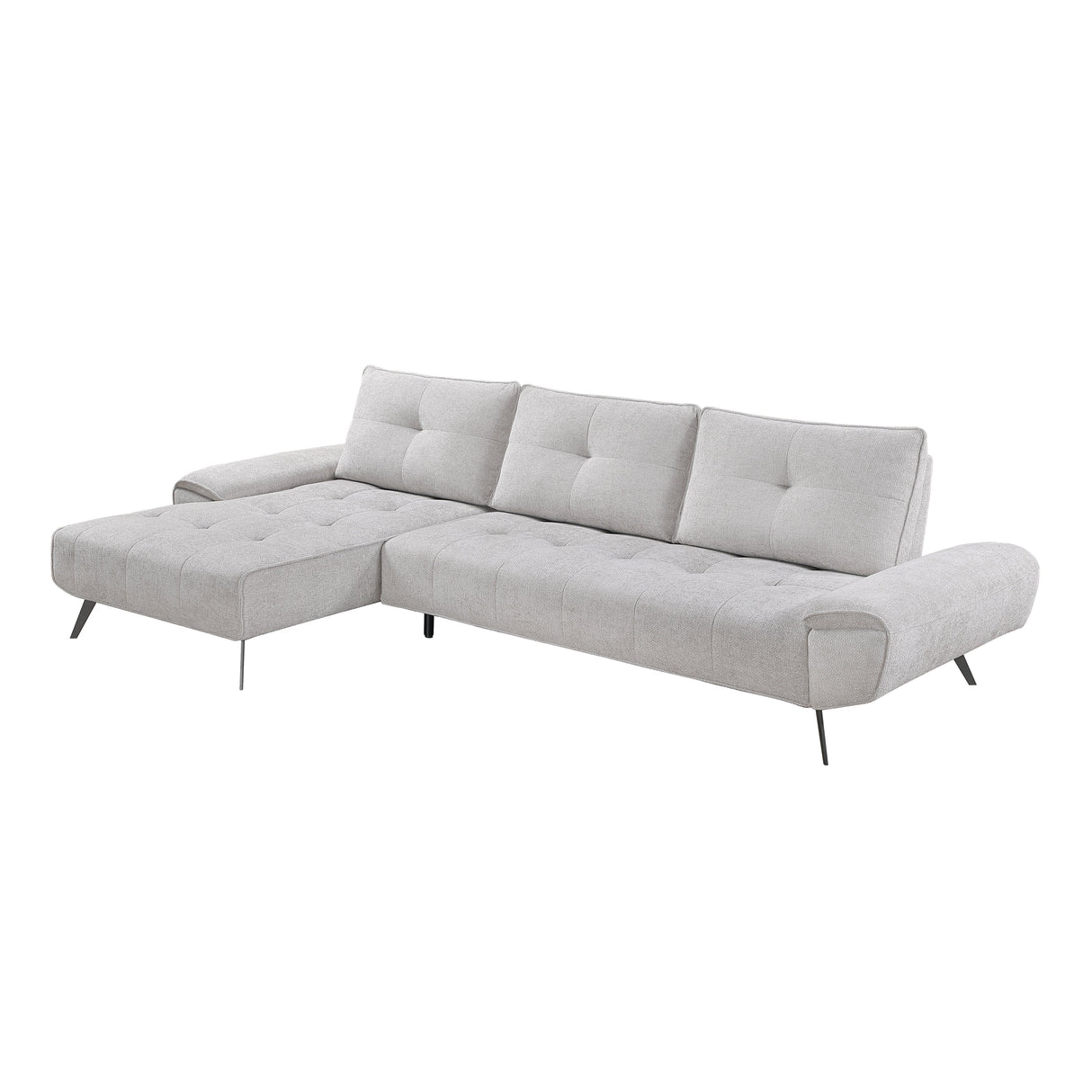 Dominic Light Gray 2-Piece Sectional with Left Chaise and Dual-position Backs by Homelegance at Eve Furniture