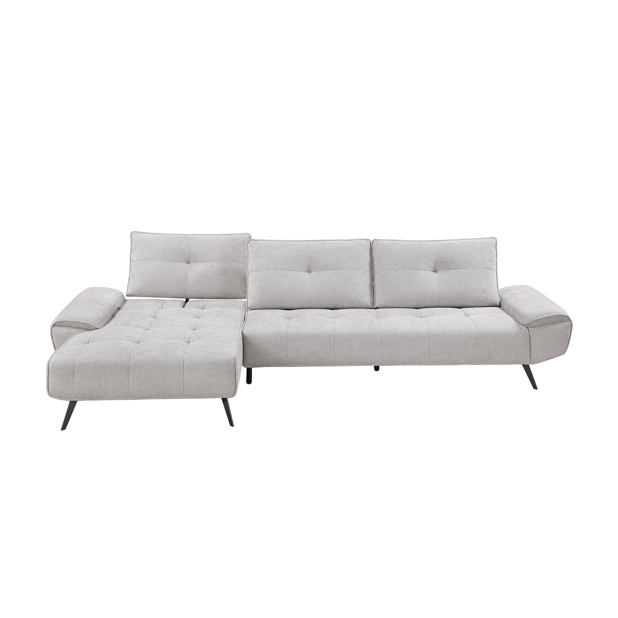 Dominic Light Gray 2-Piece Sectional with Left Chaise and Dual-position Backs by Homelegance at Eve Furniture