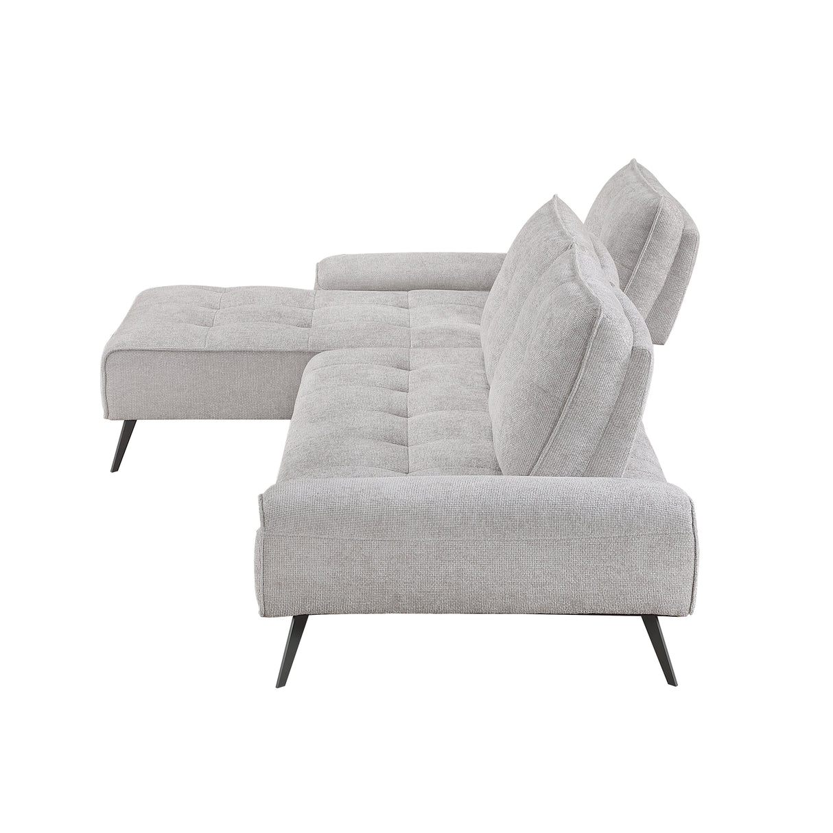 Dominic Light Gray 2-Piece Sectional with Left Chaise and Dual-position Backs by Homelegance at Eve Furniture