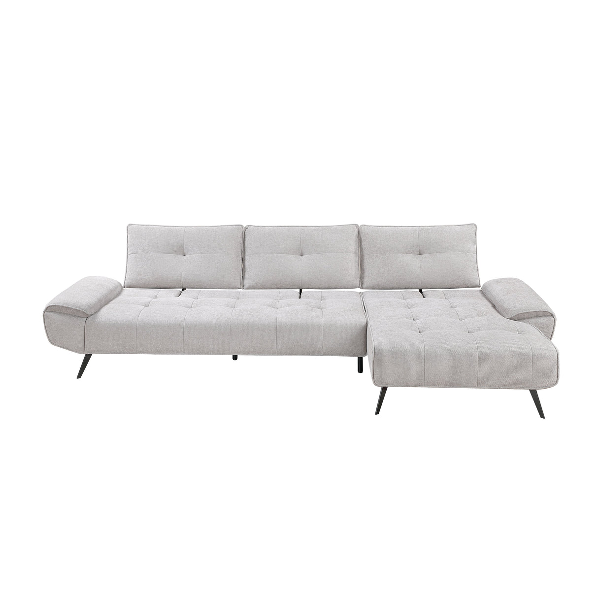 Dominic Light Gray 2-Piece Sectional with Right Chaise and Dual-position Backs by Homelegance at Eve Furniture