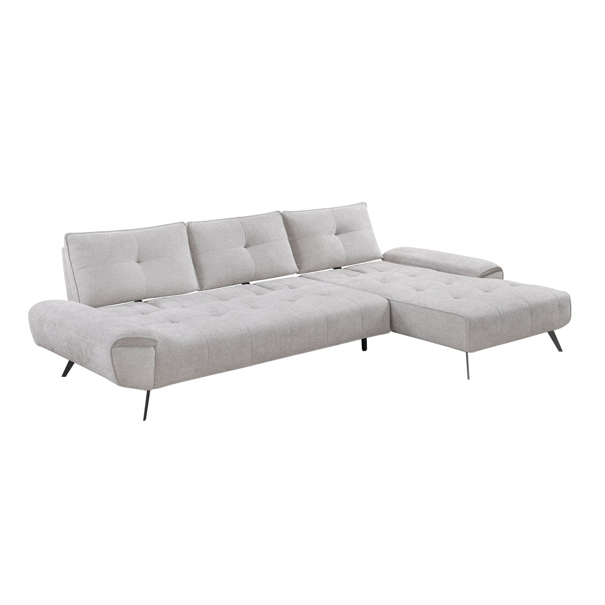Dominic Light Gray 2-Piece Sectional with Right Chaise and Dual-position Backs by Homelegance at Eve Furniture