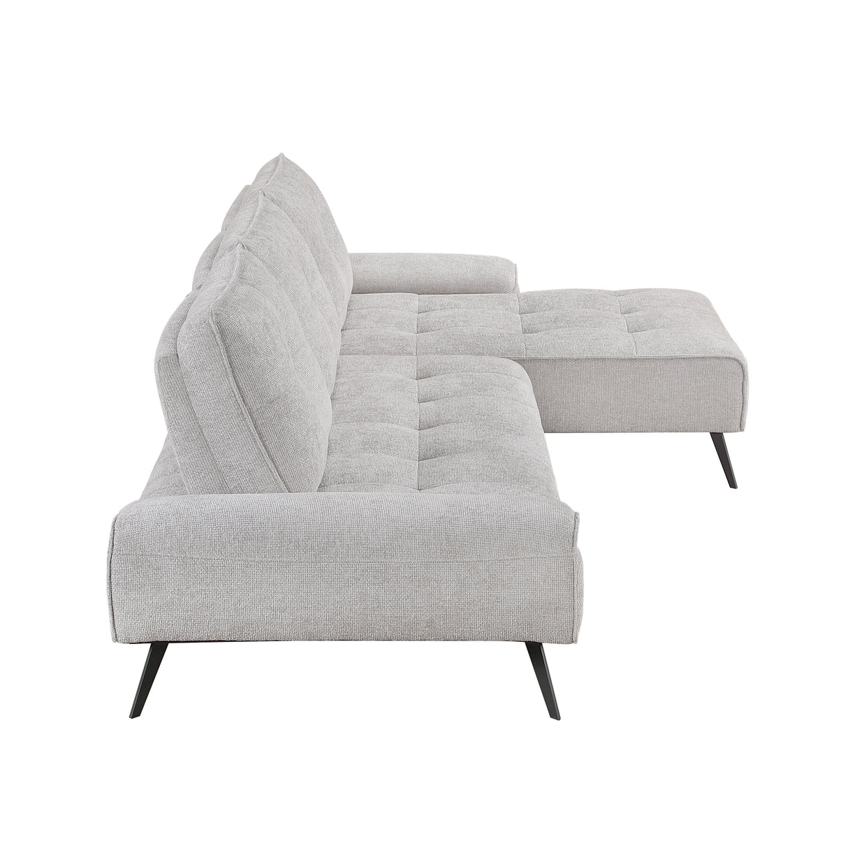 Dominic Light Gray 2-Piece Sectional with Right Chaise and Dual-position Backs by Homelegance at Eve Furniture