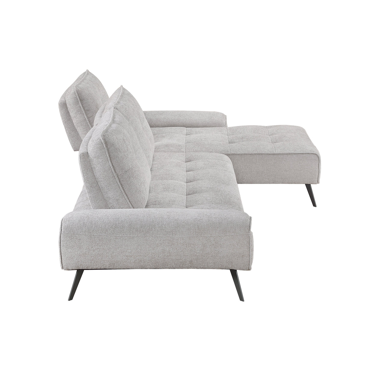 Dominic Light Gray 2-Piece Sectional with Right Chaise and Dual-position Backs by Homelegance at Eve Furniture