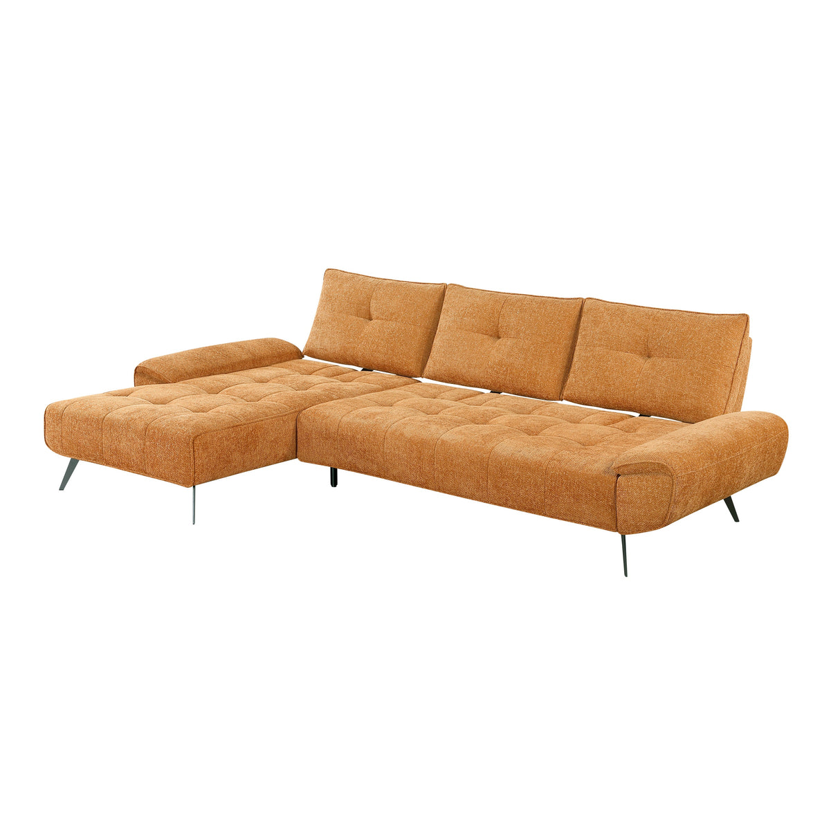 Dominic Orange 2-Piece Sectional with Left Chaise and Dual-position Backs by Homelegance at Eve Furniture