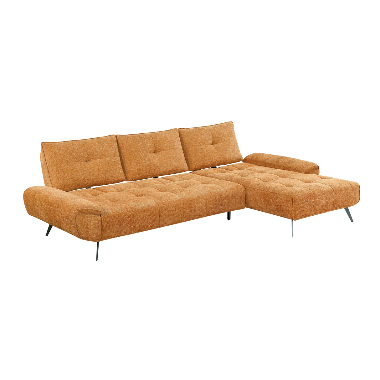 Dominic Orange 2-Piece Sectional with Right Chaise and Dual-position Backs by Homelegance at Eve Furniture