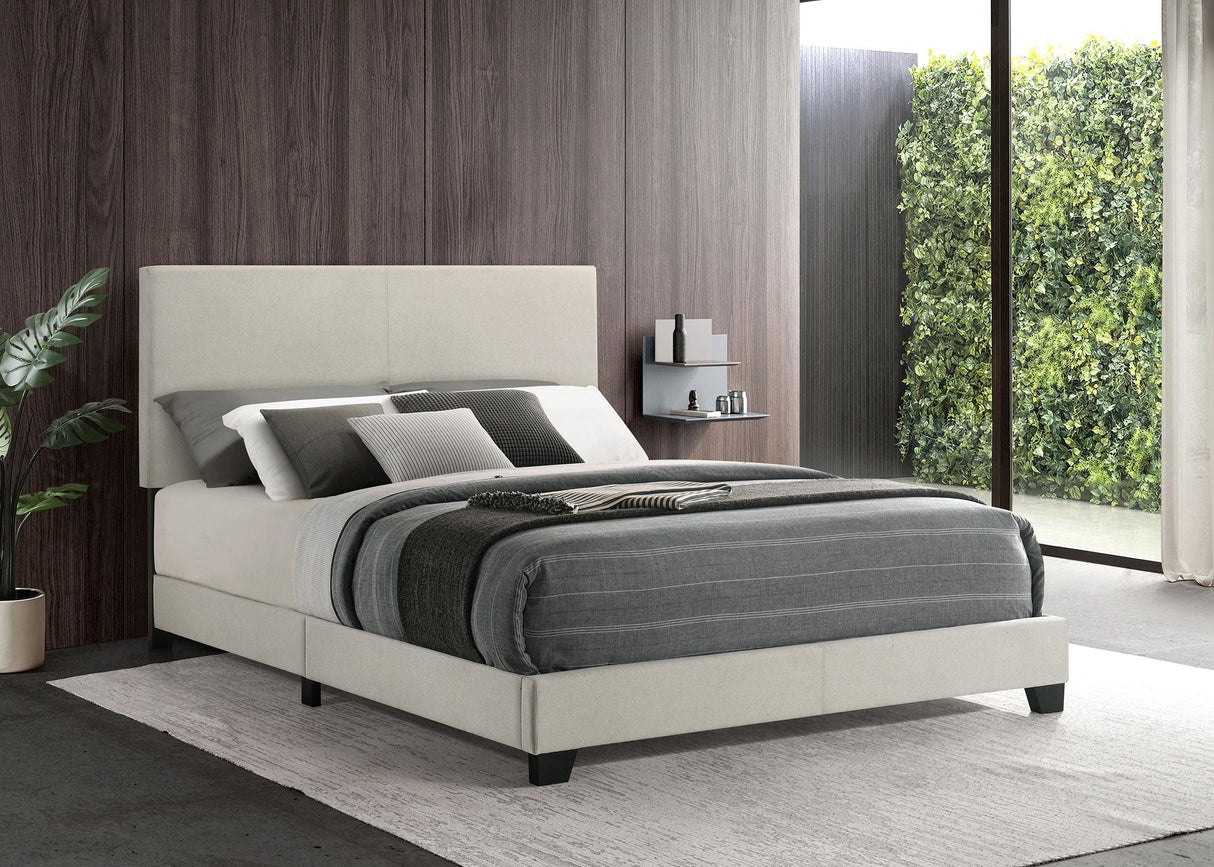 Dorian Cream Upholstered Queen Panel Bed by Coaster at Eve Furniture