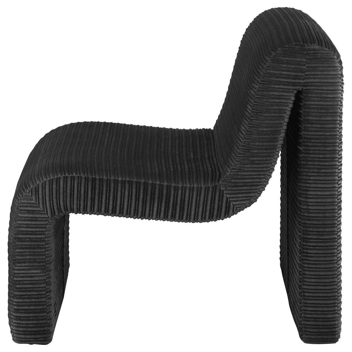 Drayton Black Upholstered Curved Armless Accent Chair by Coaster at Eve Furniture