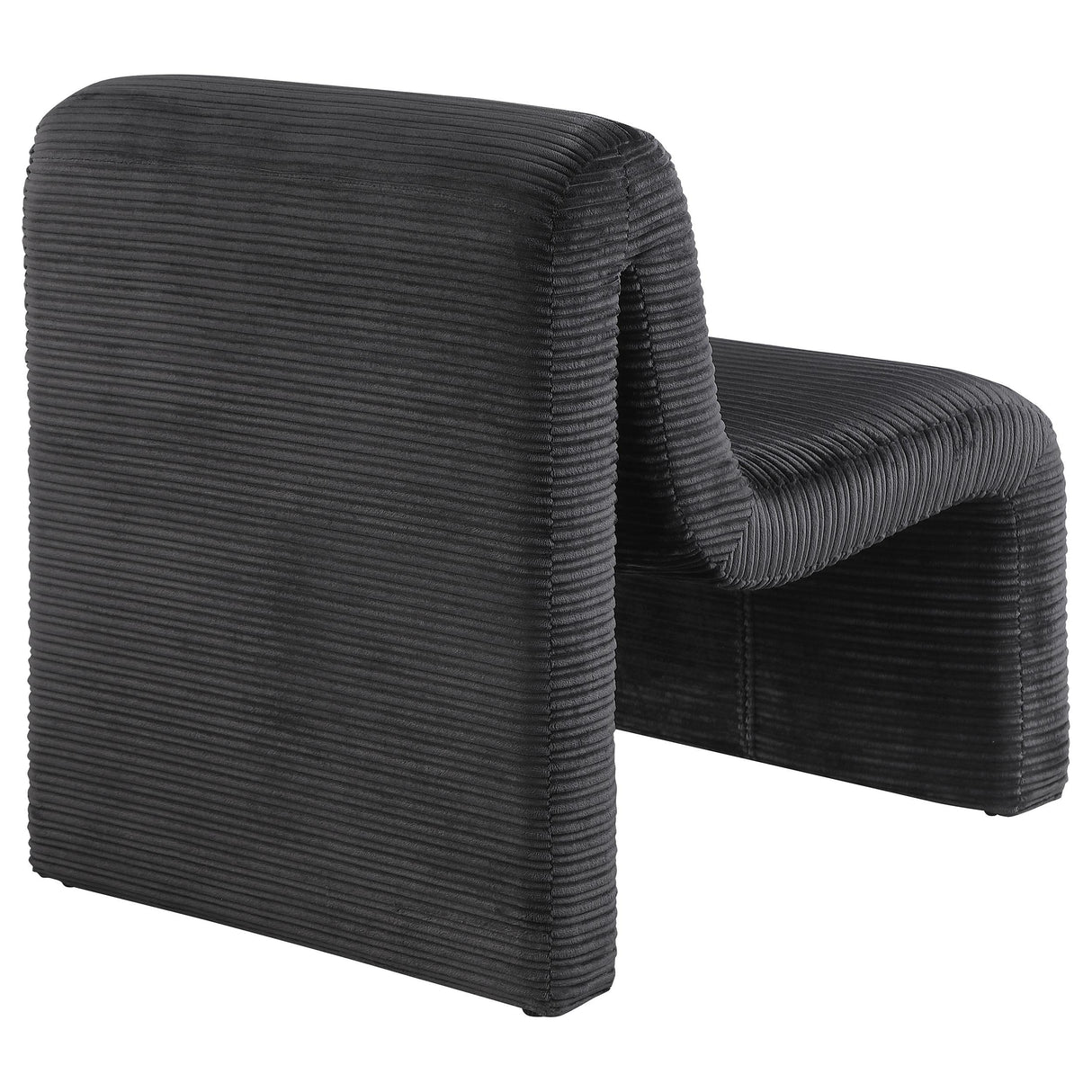 Drayton Black Upholstered Curved Armless Accent Chair by Coaster at Eve Furniture