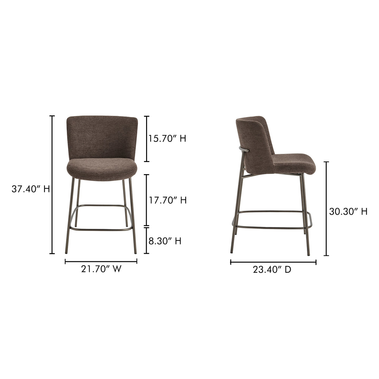 Early Dark Brown Counter Stool by Moe's Home at Eve Furniture