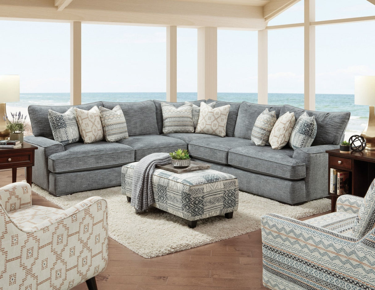 Eastleigh Blue Sectional by Furniture of America at Eve Furniture