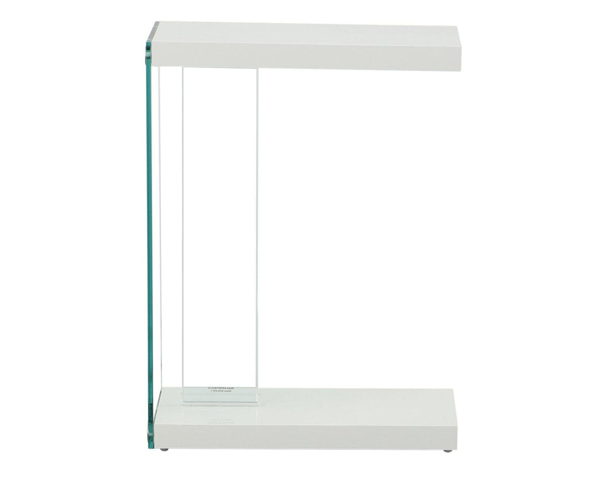 Elaina Chair Side End Table, Glossy White by Steve Silver at Eve Furniture