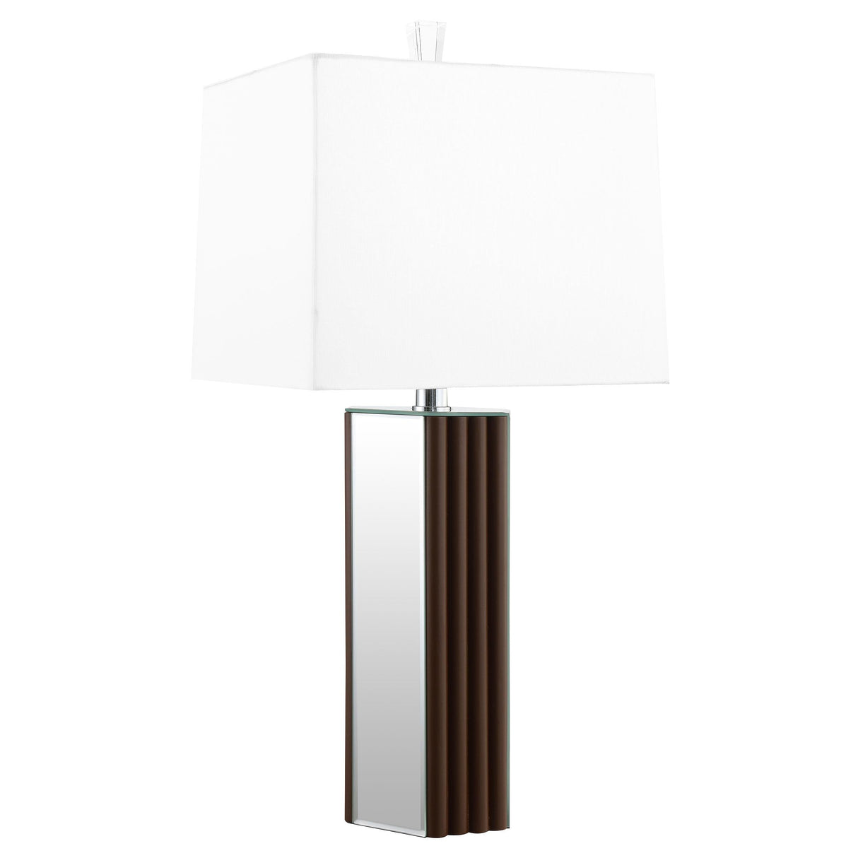 Elena Brown 30-inch Square Tapered Mirrored Table Lamp by Coaster at Eve Furniture