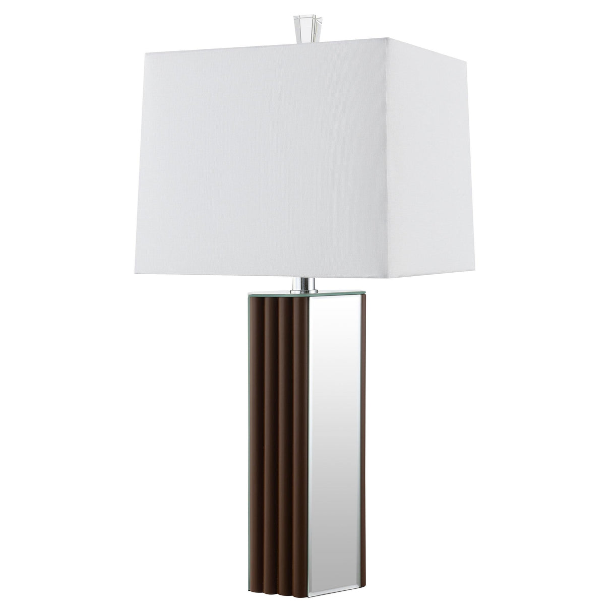 Elena Brown 30-inch Square Tapered Mirrored Table Lamp by Coaster at Eve Furniture