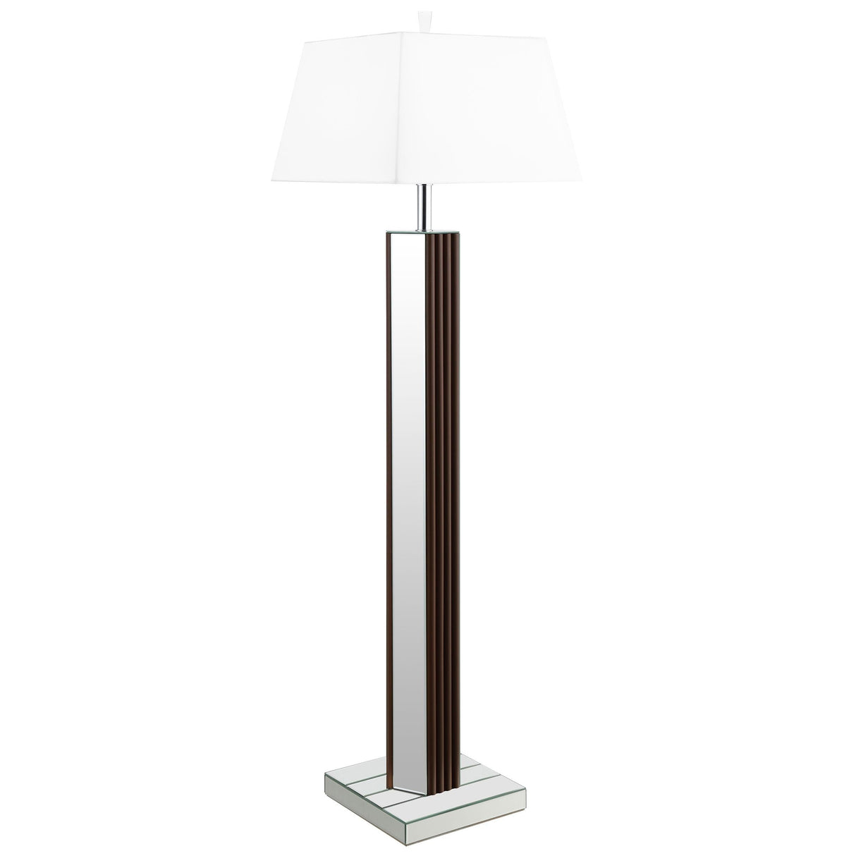 Elena Brown 67-inch Square Tapered Mirrored Floor Lamp by Coaster at Eve Furniture