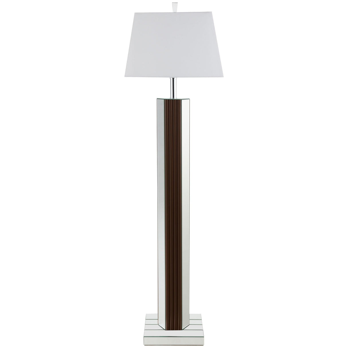 Elena Brown 67-inch Square Tapered Mirrored Floor Lamp by Coaster at Eve Furniture