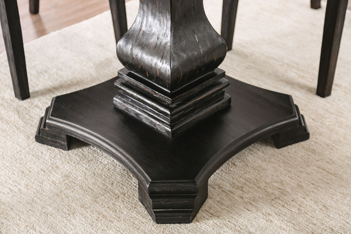 Elfredo White/Antique Black Round Table by Furniture of America at Eve Furniture