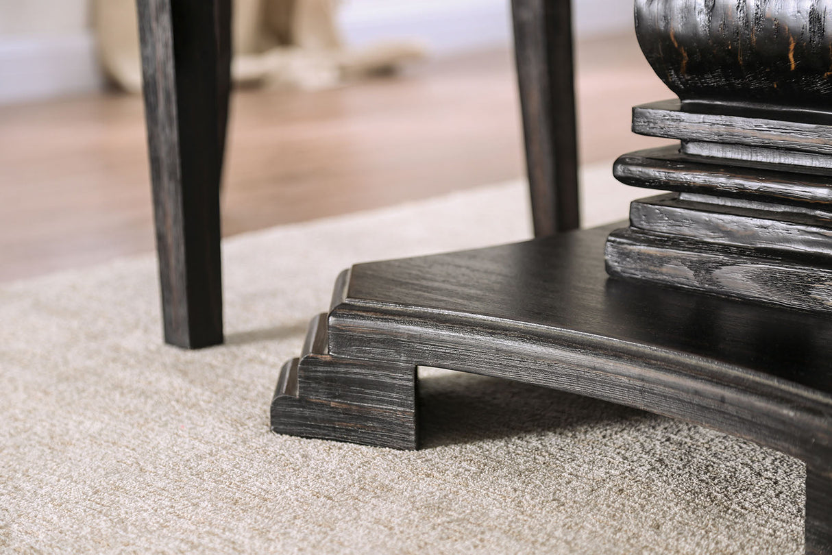 Elfredo White/Antique Black Round Table by Furniture of America at Eve Furniture