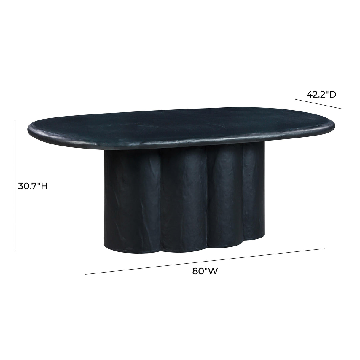 Elika Faux Plaster Indoor / Outdoor 80" Oval Dining Table by TOV Furniture at Eve Furniture