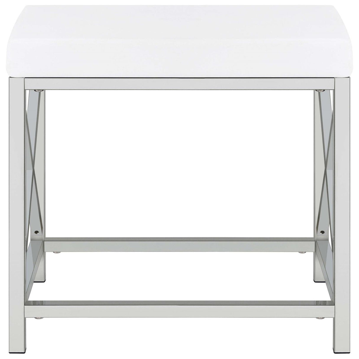 Eliza White and Chrome 2-piece Vanity Set with Hollywood Lighting by Coaster at Eve Furniture