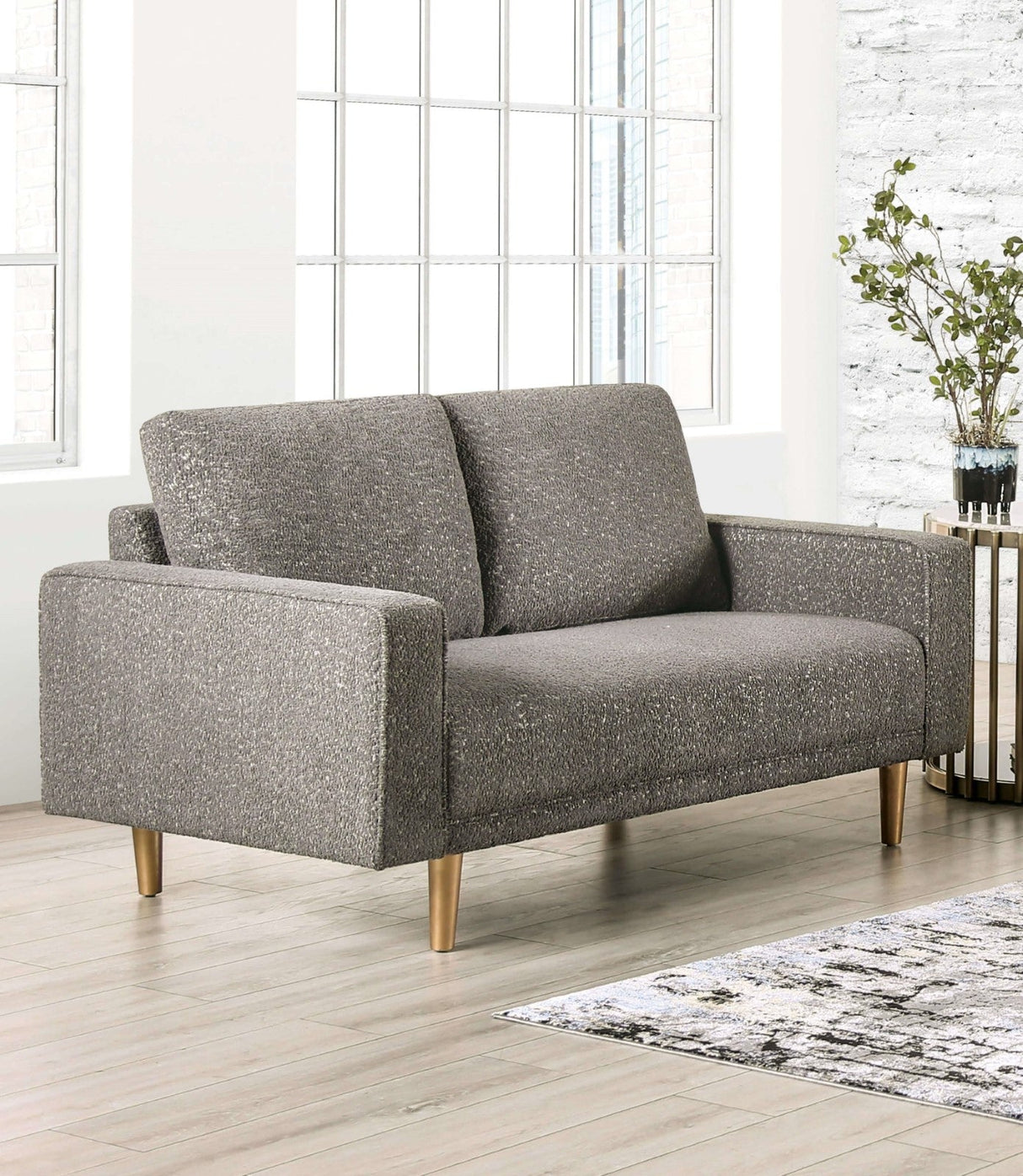 Elverum Charcoal Gray Loveseat by Furniture of America at Eve Furniture
