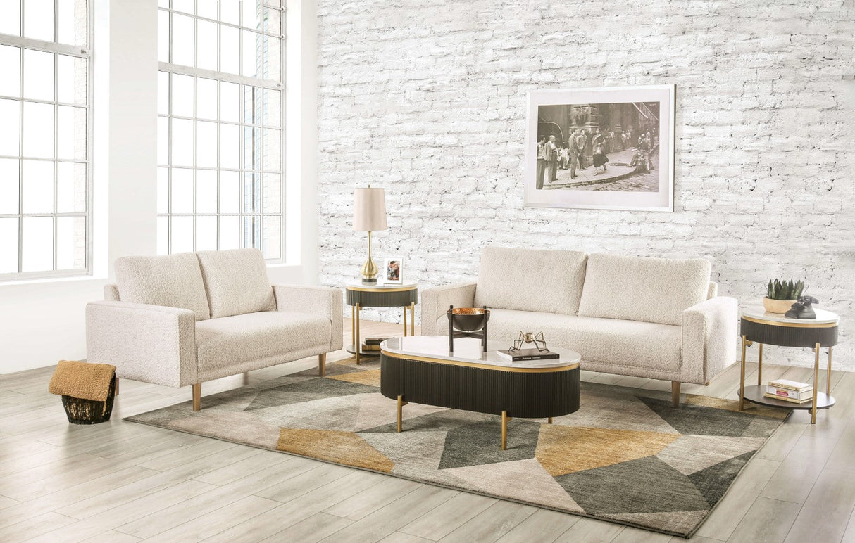 Elverum Off-White Loveseat by Furniture of America at Eve Furniture