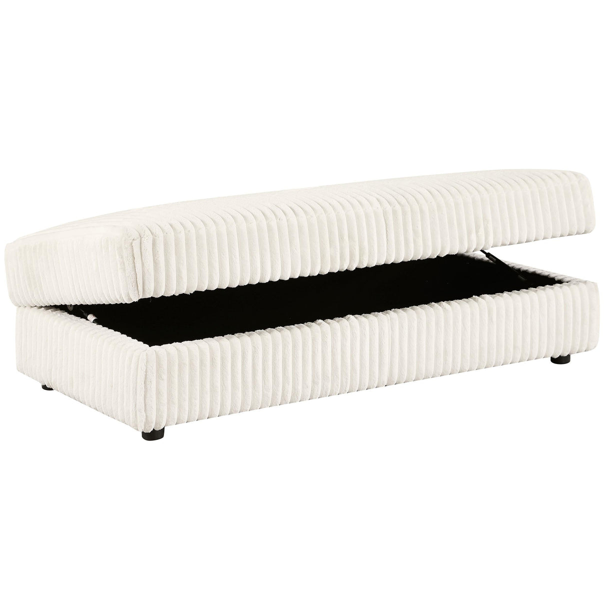 Emberson Ivory Upholstered Rectangular Storage Ottoman by Coaster at Eve Furniture