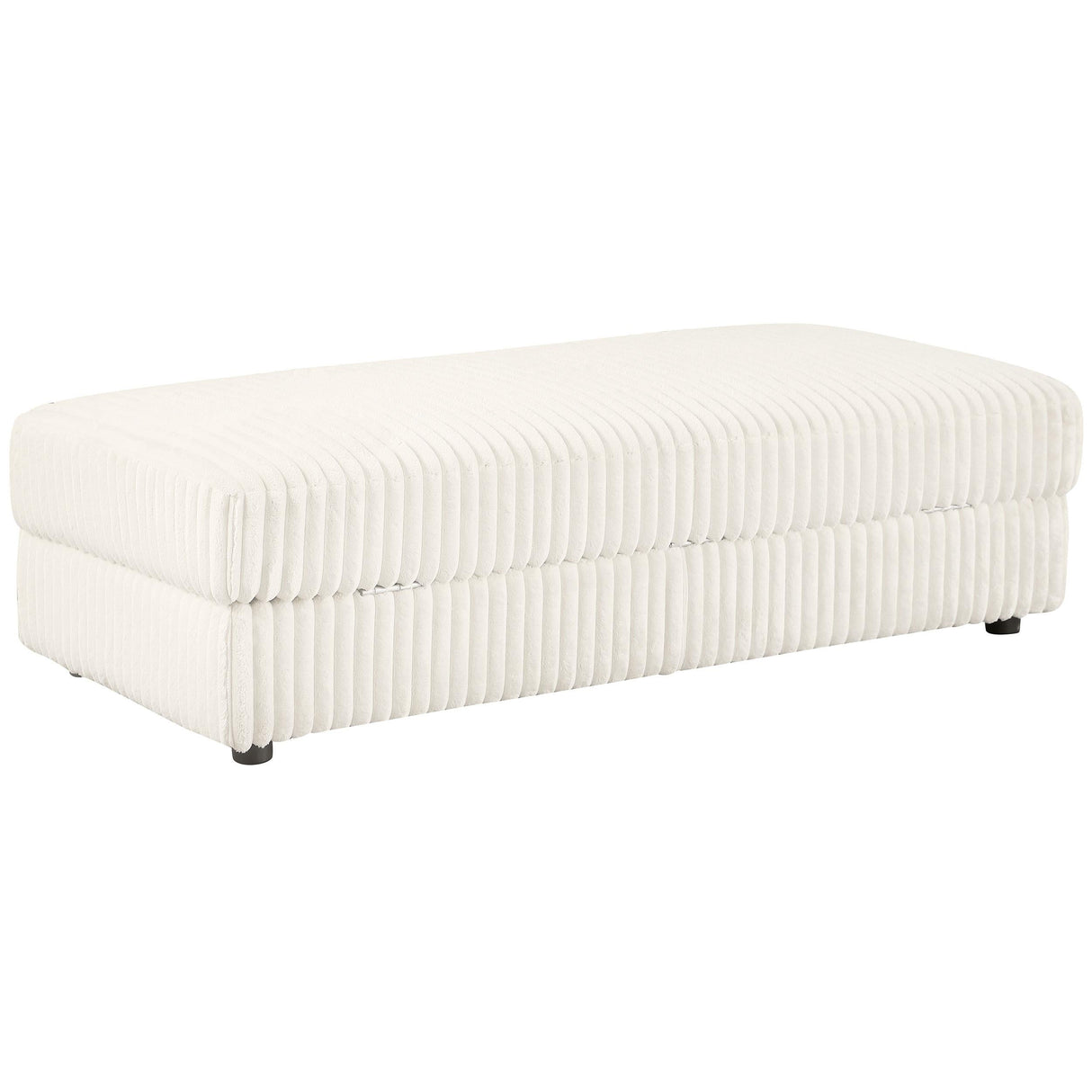 Emberson Ivory Upholstered Rectangular Storage Ottoman by Coaster at Eve Furniture