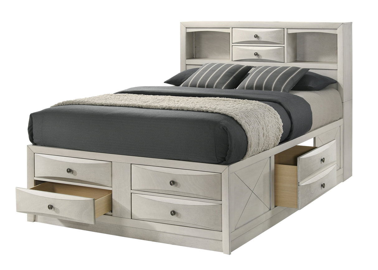 Emily White King Storage Platform Bed by Crown Mark at Eve Furniture