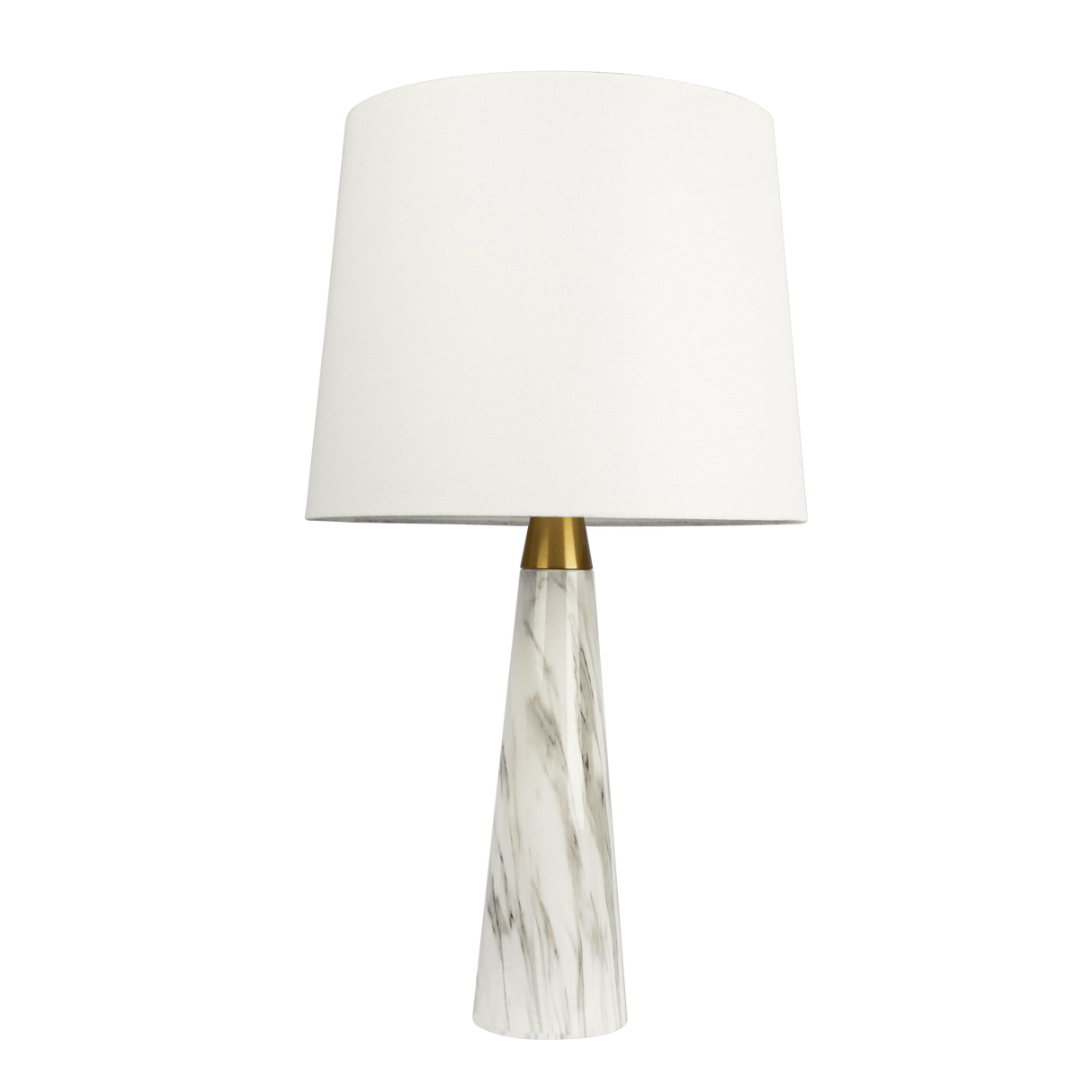 Enclave Hydro Black Table Lamp with On/Off Switch Faux Marble Base Fabric Shade by Ashcroft Furniture at Eve Furniture