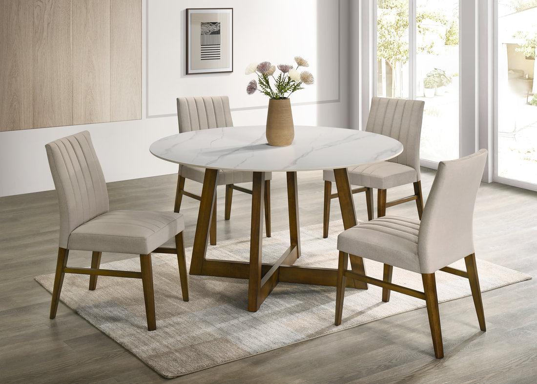 Enzo Dark Oak 5-Piece Dining Room Set by Happy Homes at Eve Furniture