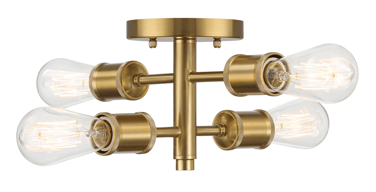 Ephemeral Four Lights Semi Flush Mount Retro Hallway Kitchen Bedroom Living Room Ceiling Pendant 11"W × 6.5"H by Ashcroft Imports at Eve Furniture
