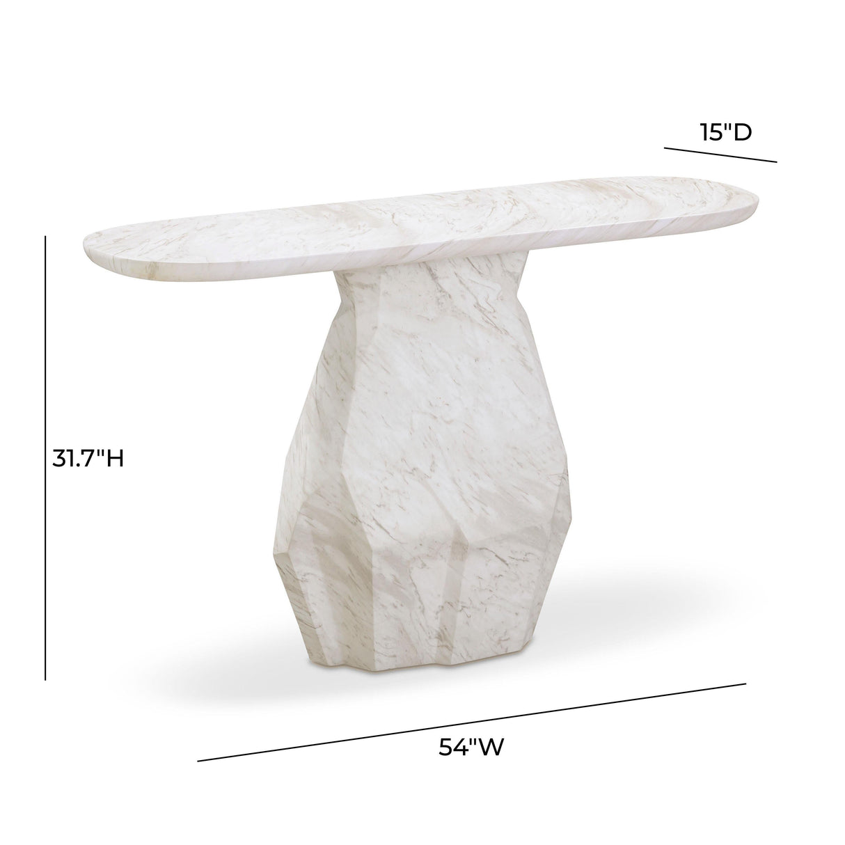 Esme Faux Marble Indoor / Outdoor Long Console Table by TOV Furniture at Eve Furniture