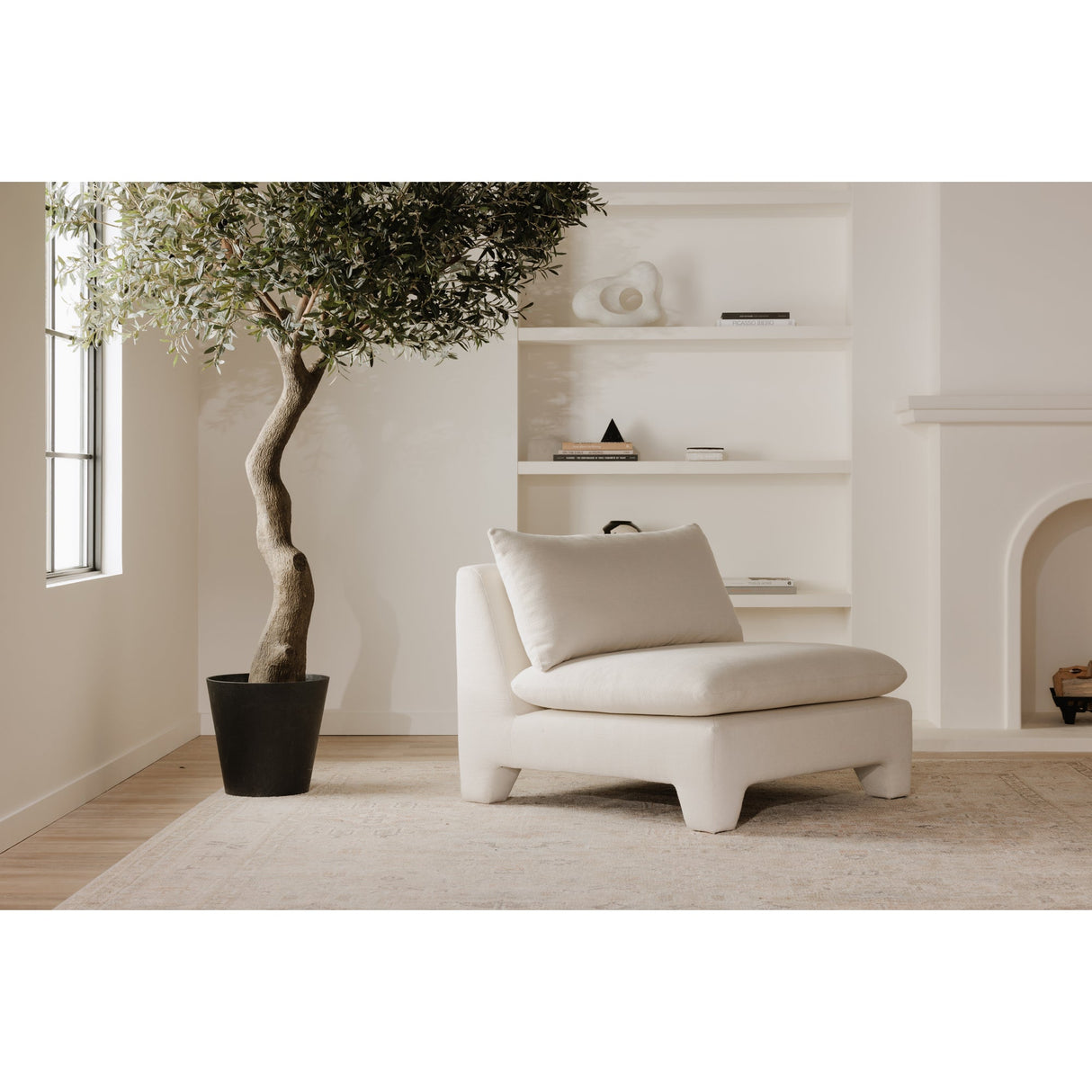 Estelle Cream Lounge Chair by Moe's Home at Eve Furniture
