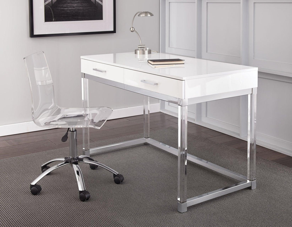Everett Desk, White by Steve Silver at Eve Furniture