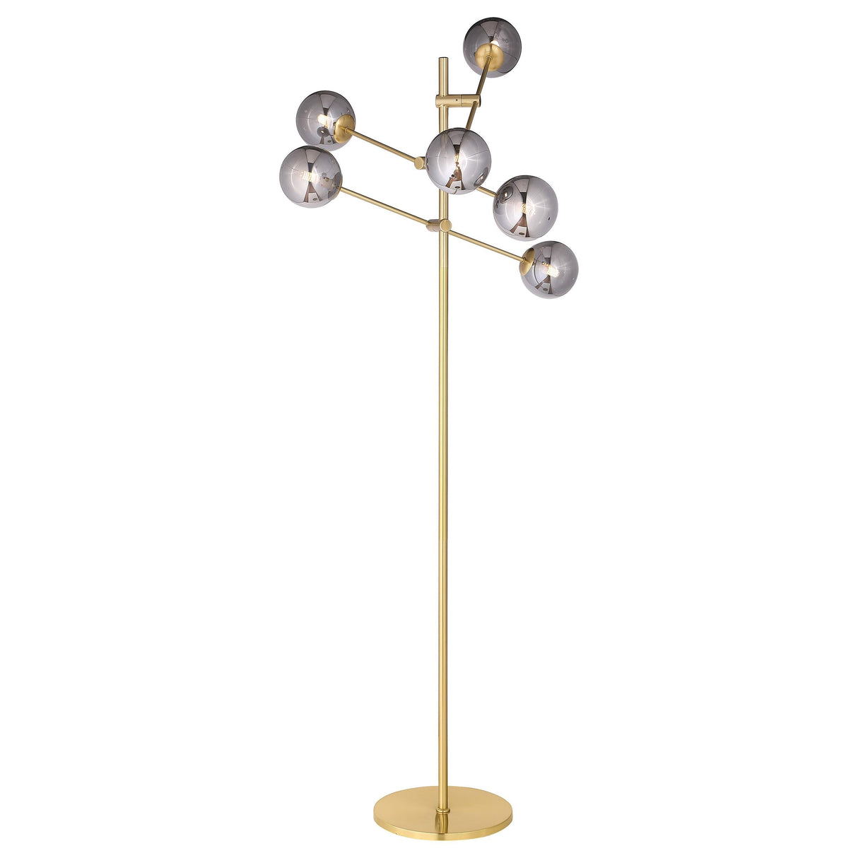 Exline Gold 62-inch Molecular Smoked Orb Metal Floor Lamp by Coaster at Eve Furniture