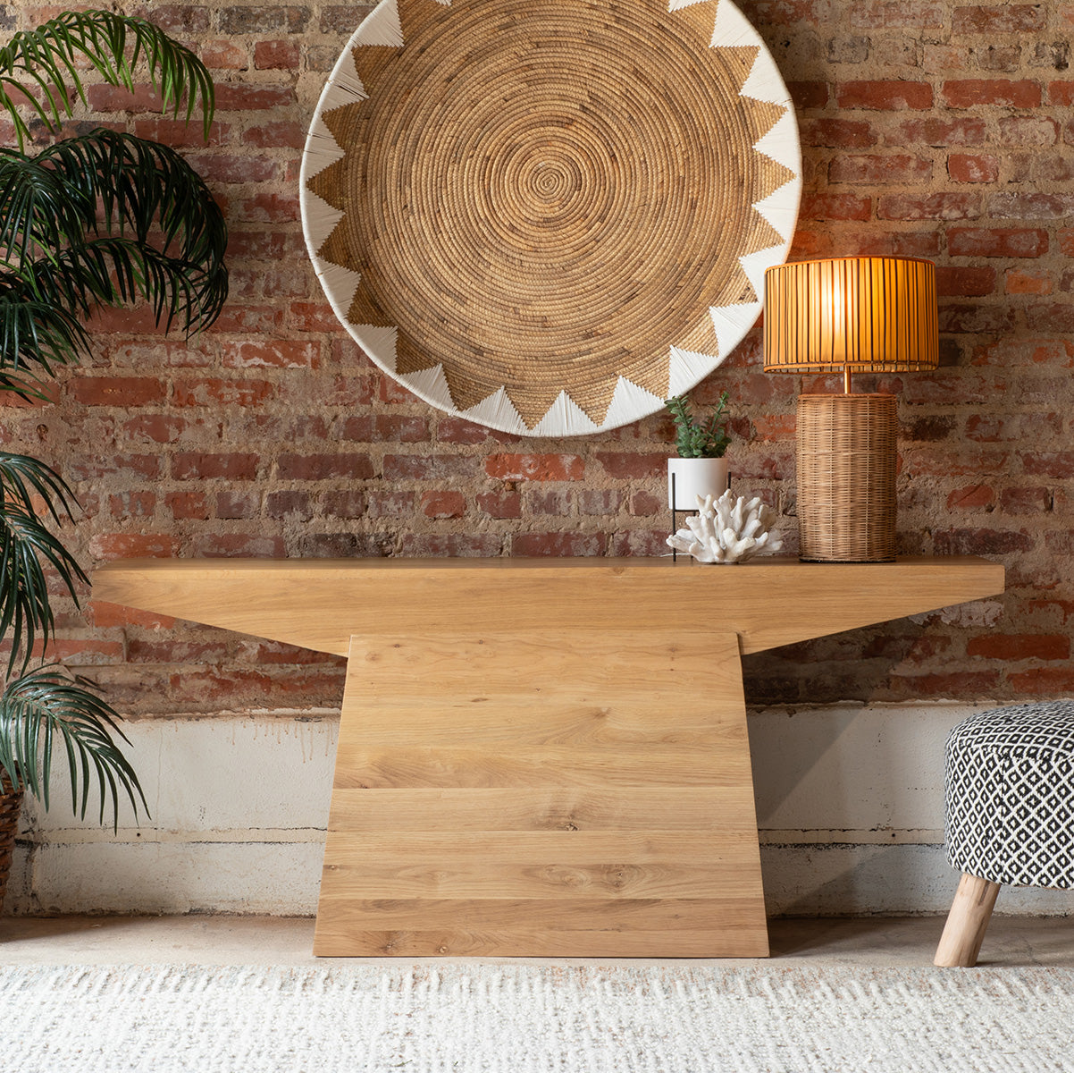 Anvil 68" Console Table in Natural Oak