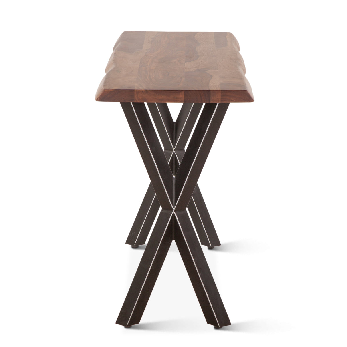 Brisbane 58" Console Table in Natural Sheesham Wood and Iron