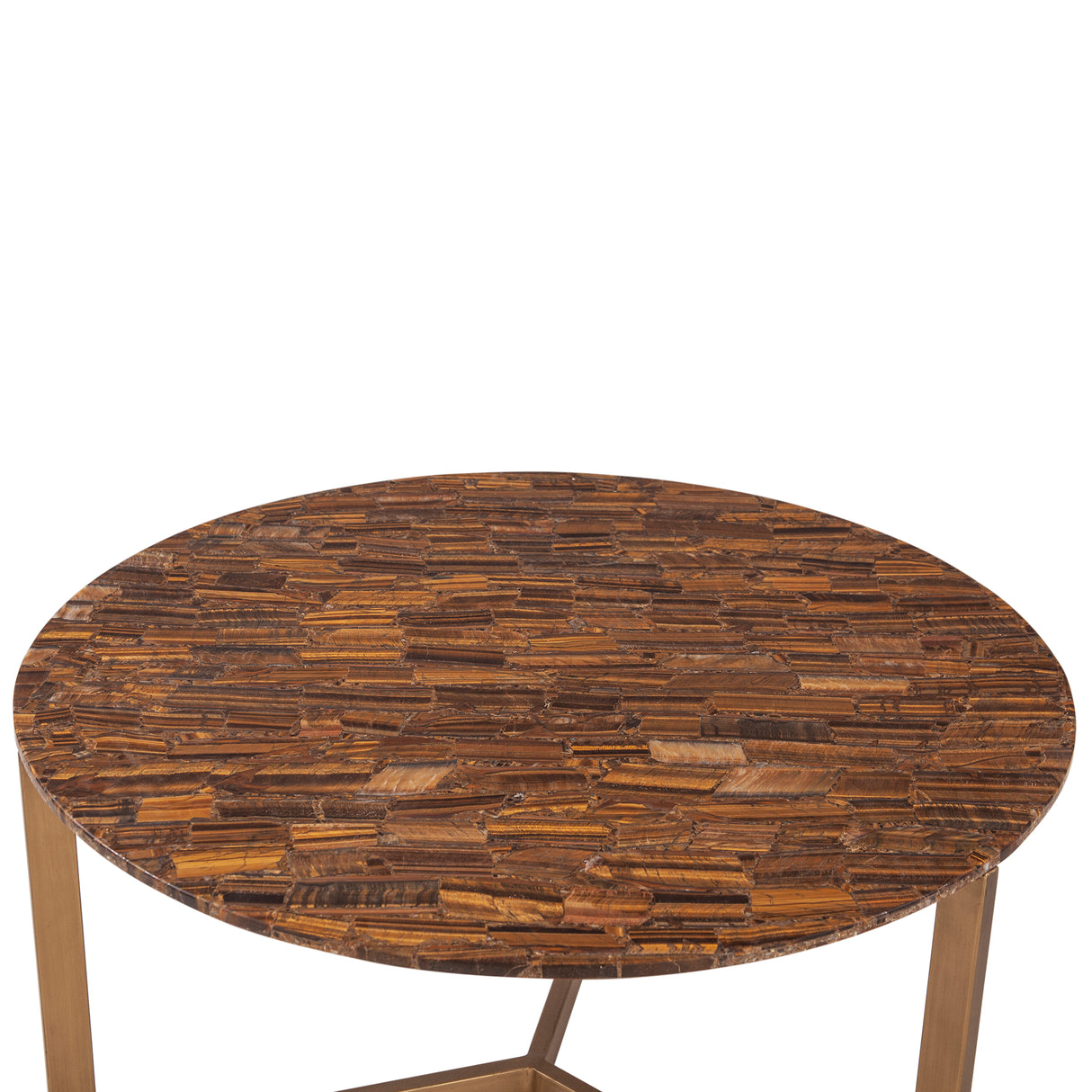 Calico 36" Coffee Table in Tiger Eye with Antique Gold Base by Home Trends & Design at Eve Furniture