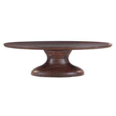 Ellipse 102" Brown Oval Dining Table in Glossy Driftwood