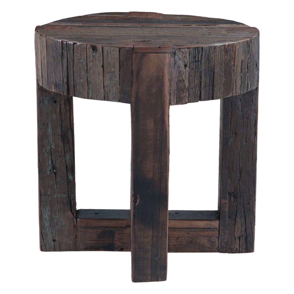 Harbor 24" Side Table with Cross Base in Reclaimed Wood by Home Trends & Design at Eve Furniture