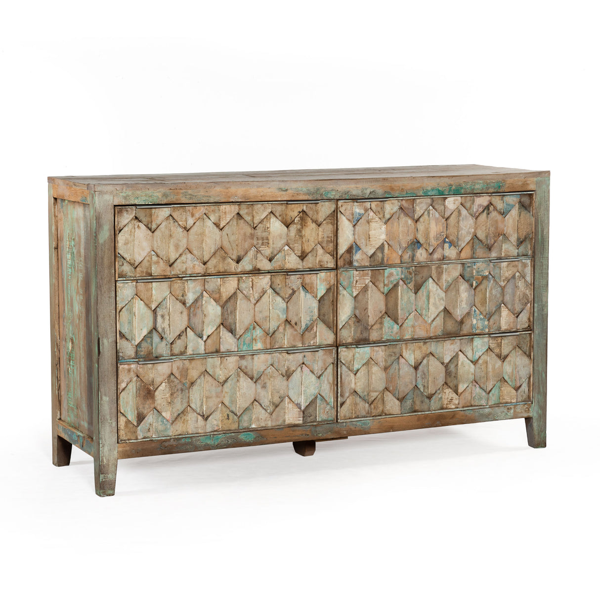 Ibiza 57" Dresser in Vintage Teal Reclaimed Wood by Home Trends & Design at Eve Furniture