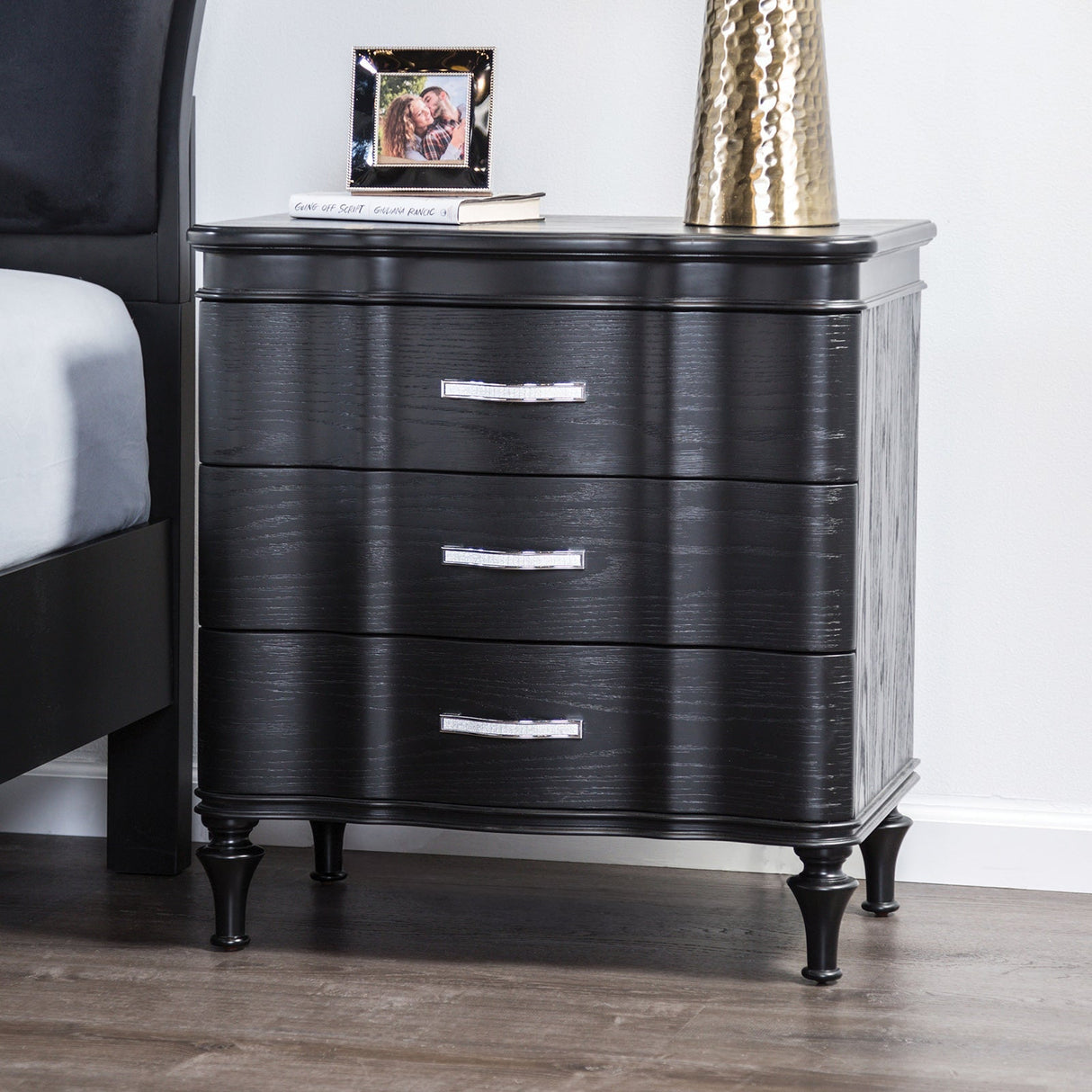 Melodi Parc Black Night Stand by Furniture of America at Eve Furniture