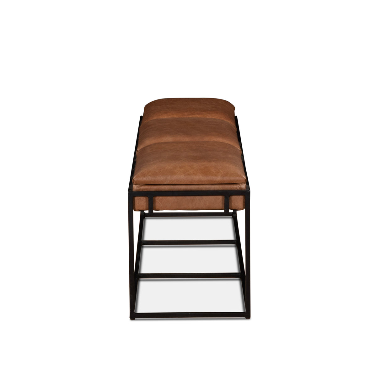 New York 62" Bench in Cognac Leather and Iron by Home Trends & Design at Eve Furniture